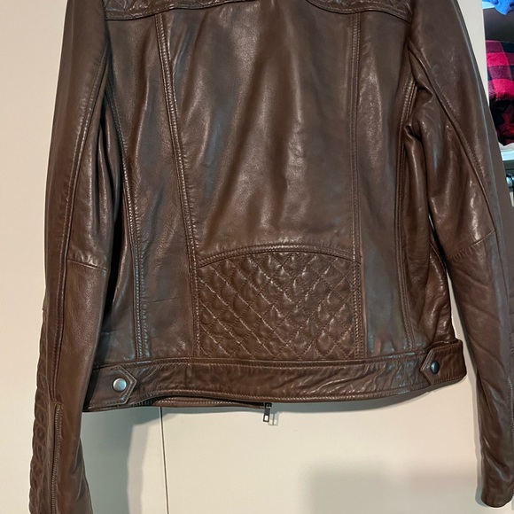 New Wilson Leather Brown Leather Jacket Medium Moto - Picture 8 of 15